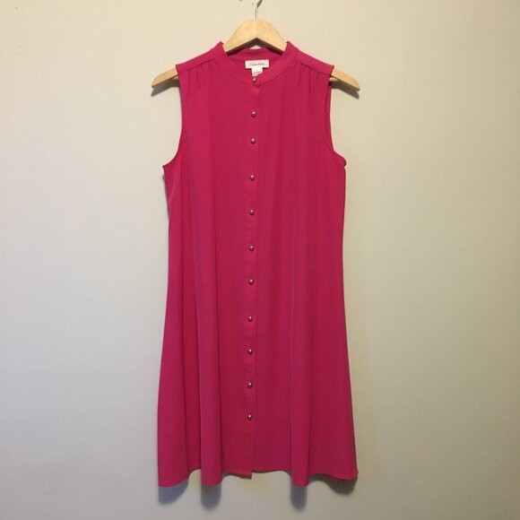 Malibu Barbie Pink Sleeveless Button Down Dress - Picture 2 of 14